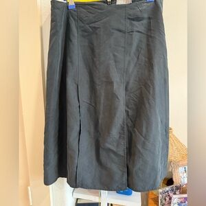 ASOS Black Double Slit Midi Skirt